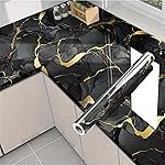 Premium Black & Gold Marble Peel-and-Stick Wallpaper | Anti-Scratch, Moisture-Proof, Washable, Easy DIY for Kitchen, Bathroom & Home Decor