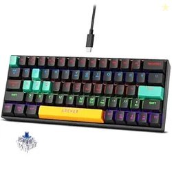 Archer Tech Lab Wired Mechanical Gaming Keyboard| 60% Compact, 63 Keys