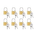 Automatic Mini Locks with Keys for Luggage, Backpacks, Bulk Tiny Padlocks for Jewelry Box, Gym Bags, Diaries (25mm) (4)