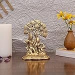 Collectible India Metal Radha Krishna Idol, 7 x 5 x 3 Inches, Golden