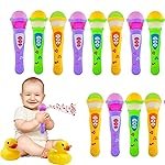 Crackles Musical Microphone- 3D Flashing Light and Sound Mic for Kids, Microphone for Kids, Sound Toys for Kids (Random Color) Pack of 12- Ideal for Birthday Rturn Gifts