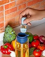 Clazkit Plastic Jar Oil & Liquid Storage Dispenser with Brush | Heat-Resistant, Food-Grade Safe, All-Purpose Cooking and Food Preparation Home & Restaurants-1L