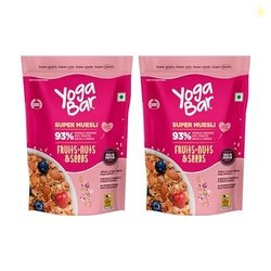 Yogabar Muesli Fruit and Nuts - Wholegrain Breakfast Cereals with Oats
