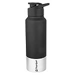 PEARLPET Sportskool Round Stainless Steel Single Wall Water Bottle 750ml | Leakproof, Durable, Reusable | For Gym, School, Office, Fridge Use | Pack of 1 (Black)