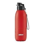 MILTON Climb 1100 Stainless Steel Sipper Water Bottle 1150 ml, Single Walled, ISI Certified I Leak Proof Lid, Rust Proof I For School, Office, Gym I Red
