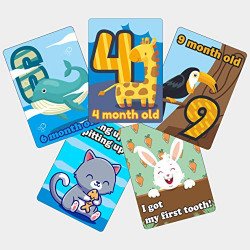 Crackles Animals Theme Baby Milestone Cards Recording 0-12 Months Alon