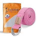 Cockatoo D-Ring Yoga Strap Belt,Yoga Strap For Stretching, Yoga Belt For Women, Perfect for Yoga, Pilates, and Stretching, Material: Cotton, Length: 182 CM, Thickness: 2.5 CM