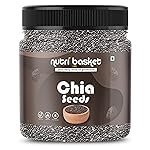NUTRIBASKET Premium Raw Chia Seeds Jar Pack | Omega 3 and Fibe Seeds Rich in Calcium, Protein & Fibre (1 Kg) (1000GM)