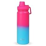 Sizzle Element Modern Stainless Steel Water Bottle 750 ML â Lightweight Leakproof Bottle with Powder Coating Finish â Dual Pink Blue Colour â For Kids & Adults