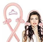 Beauty Flow Heatless Hair Curler for Women â Satin Curling Rod Headband with Foam Rollers & Silk Ribbon Accessories | Sleep-In No-Heat Hair Curling Set for Girls â Pink (Set of 1)