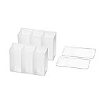 Wall Mounted Compartment Box with 3 Sections, Transparent Plastic Storage Organizer with Adhesive Mount (3)