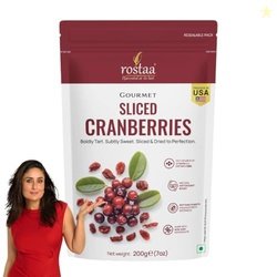 Rostaa Gourmet Sliced Cranberries 200 gms | Rich in Antioxidants, Fibe