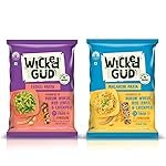 WickedGud 2X Fiber Fusilli & Macaroni Pasta Combo | No Maida | Durum Wheat Semolina | Brown Rice | Red Lentils | Healthy Diet Pasta – 400gm x 2