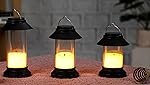 SATYAM KRAFT 3 Pcs Flameless and smokeless Acrylic Antique LED Hurricane Lantern Lamp and Wireless Wall Hanging Candle for Home Decor,Living Room,Christmas,Wedding,Wall Decor (3 Pieces)
