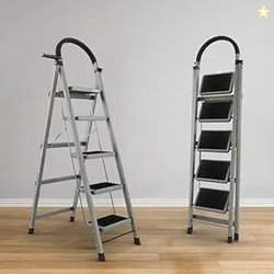 BUILDSKILL 5 Step Ladder for Home Use with Built-in Tool Tray | Heavy