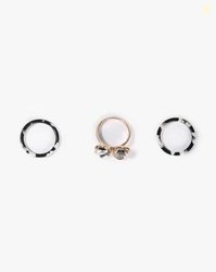 YOUSTA Women Set of 3 Gold-Plated Rings