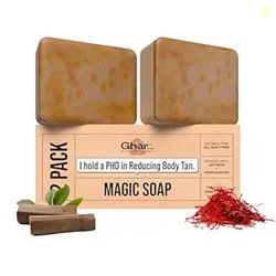 Ghar Soaps Sandalwood & Saffron Magic Soaps For Bath (100 Gms Pack Of