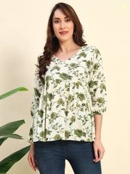 Sa Rasa Women Printed Cotton Blend Flared Kurta