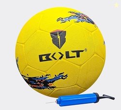 BOLT Thunder Football with Pump | Rubberized Moulded (Ball+Pump) (Yell