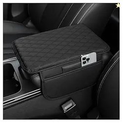 Car Armrest Cover with Memory Foam Padding, Quilted Surface, Side Pock