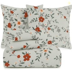 VAS COLLECTIONS Microfiber Double Flat 144 TC Floral Bedsheet(Pack of