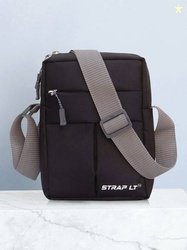 Straplt Black Men & Women Sling Bag - Medium Cross Body Messeng...