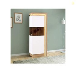 HomeTown Beatrice Engineered Wood Vertical Unit in White High Gloss +