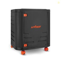 Livfast Inverter Battery Trolley with Protective Covered Box, Ideal fo