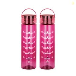 ATTRO Oxy Motivational 1000ml Water Bottle - Time Markers & Inspiratio