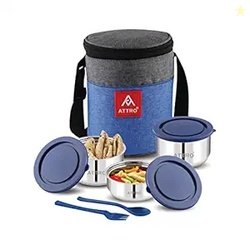 Attro Fresho Stainless Steel Double Wall Lunch Box, Airtight & Leak Pr