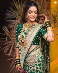 GORAL Embellished Kanjivaram Art Silk, Jacquard Saree(Green)