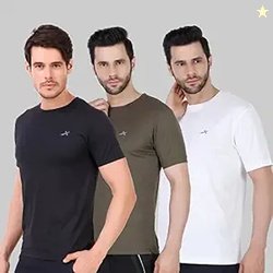 Vector X OMT-168 Men's Polyester Half Sleeve Round Neck T-Shirt