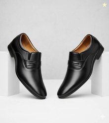 kickonus Stylish Men's Formal Slip-On Shoes - Premium Polished Synthet