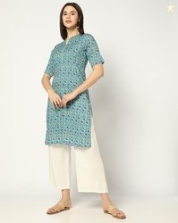 YOUSTA Women Floral Print Straight Kurta