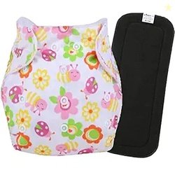 Babymoon | Set of 2 | 1 Cloth Diaper with 5Layers Charcoal Bamboo Inse