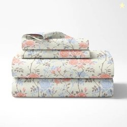 haus & kinder Cotton King Flat 144 TC Floral Bedsheet(Pack of 1, Multi