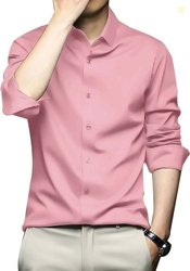 DEEMOON Men Regular Fit Solid Button Down Collar Formal Shirt