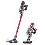 AGARO Supreme Cordless Stick Vacuum Cleaner, for Home Use, 2in1 Handheld & Stick, 400W Brushless Motor, 25 kPa Suction Power, 3 Adjustable Suction Modes, Adjustable Head, Bagless Dry Vacuuming, Red