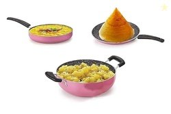 Vipron Cookware Set: Non-Stick Flat Tawa 28.5 cm, Frying Pan 24 cm, Ka