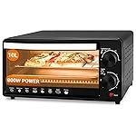 INALSA Oven Toaster Griller 10 L, Cake Baking Oven OTG Multi-Task with Temperature 800 Watts, Includes Baking Pan, Grill Tray & Tray Handle (Black/Silver), kitchen,2 Year Warranty