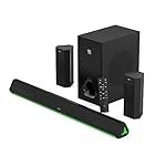 GOVO GOSURROUND 950 | 500W Sound bar | 5.1 Channel Home Theatre with 6.5″ subwoofer | Dual Rear Satellites, HDMI, AUX, USB & Bluetooth, 5 Equalizer Modes, Stylish Remote & LED Display (Platinum Black)