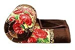 BSB HOME Premium Super Soft Cloudy Printed Mink Single Bed Blanket for Mild Winter/Heavy Winter, Ultrasoft & Cozy Single Ply Blanket | | 152 x 228 Cm (Brown & Pink Rose Printed, Weight 1100 Grams)