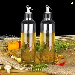 The Earth Store 1000 ML Plastic Oil Dispenser Set of 2 Transparent Coo