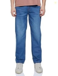 BENE KLEED Men Straight Fit Faded Jeans (BOMDT138I-FW0003-W130_Mid Blu