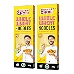 MasterChow Healthy Whole Wheat Noodles- Pack of 2 | 100% Atta | No Maida, Not Fried | Serves 10 Meals – 600gms