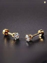Roadster Gold Contemporary Studs Earrings For Men