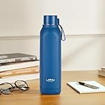 Larah by Borosil 700 ml Cube Blue Stainless Steel Water Bottle | Made in India Pu Insulated Thermoware | Leakproof, BPA Free| Bottle for Office, School, College & Gym, Daily Use | 1 Year Warranty