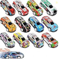 toyco Pack of 12 Mini Alloy Metal Pull Back Cars for Kids | Die-Cast R