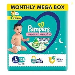 Pampers Complete Skin Comfort | Pant Style Diaper Large, 128 Count| An