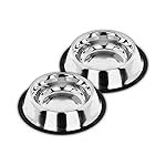 PremiumAV Stainless Steel Pet Bowl 1500 ML 4 No. Size â Dog & Cat Feeding Bowl with Anti-Slip Base, Durable Lightweight Food & Water Dish, Scratch & Rust Proof, Easy to Clean for Puppies & Kittens